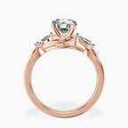 18kt Rose Gold Odette Three Stone Bypass Lab Diamond Ring side right image one