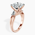 18kt Rose Gold Odette Three Stone Bypass Lab Diamond Ring standing product image one