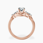 14kt Rose Gold Odette Three Stone Bypass Lab Diamond Ring side right image one