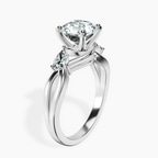 Platinum Odette Three Stone Bypass Lab Diamond Ring standing product image one