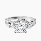 14ct White Gold Odette Three Stone Bypass Lab Diamond Ring front image