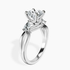 14ct White Gold Odette Three Stone Bypass Lab Diamond Ring standing product image one