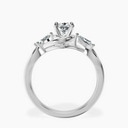 Platinum Odette Three Stone Bypass Lab Diamond Ring side right image one