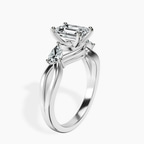 Platinum Odette Three Stone Bypass Lab Diamond Ring standing product image one