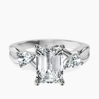 14ct White Gold Odette Three Stone Bypass Lab Diamond Ring front image