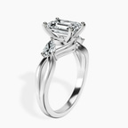 14ct White Gold Odette Three Stone Bypass Lab Diamond Ring standing product image one