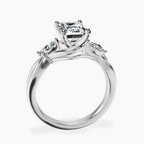 14ct White Gold Odette Three Stone Bypass Lab Diamond Ring side right image one