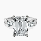 Platinum Odette Three Stone Bypass Lab Diamond Ring front image