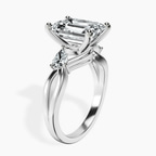 Platinum Odette Three Stone Bypass Lab Diamond Ring standing product image one