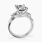Platinum Odette Three Stone Bypass Lab Diamond Ring side right image one