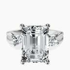 14kt White Gold Odette Three Stone Bypass Lab Diamond Ring front image