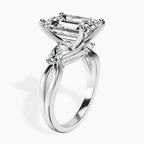 14kt White Gold Odette Three Stone Bypass Lab Diamond Ring standing product image one