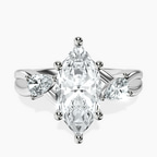 14ct White Gold Odette Three Stone Bypass Lab Diamond Ring front image
