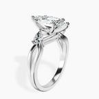 14ct White Gold Odette Three Stone Bypass Lab Diamond Ring standing product image one