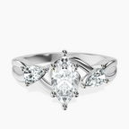 Platinum Odette Three Stone Bypass Lab Diamond Ring front image