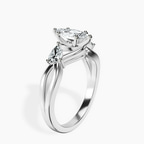 Platinum Odette Three Stone Bypass Lab Diamond Ring standing product image one