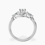 Platinum Odette Three Stone Bypass Lab Diamond Ring side right image one