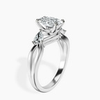 Platinum Odette Three Stone Bypass Lab Diamond Ring standing product image one