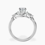 Platinum Odette Three Stone Bypass Lab Diamond Ring side right image one