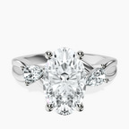 Platinum Odette Three Stone Bypass Lab Diamond Ring front image