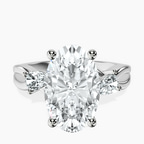 Platinum Odette Three Stone Bypass Lab Diamond Ring front image