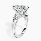 Platinum Odette Three Stone Bypass Lab Diamond Ring standing product image one