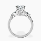 Platinum Odette Three Stone Bypass Lab Diamond Ring side right image one