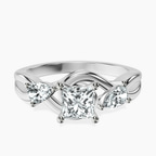 14kt White Gold Odette Three Stone Bypass Lab Diamond Ring front image