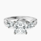 14ct White Gold Odette Three Stone Bypass Lab Diamond Ring front image