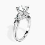 14ct White Gold Odette Three Stone Bypass Lab Diamond Ring standing product image one