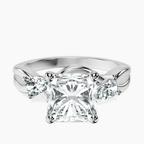 Platinum Odette Three Stone Bypass Lab Diamond Ring front image