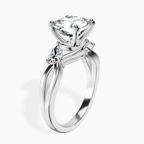Platinum Odette Three Stone Bypass Lab Diamond Ring standing product image one