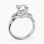 Platinum Odette Three Stone Bypass Lab Diamond Ring side right image one