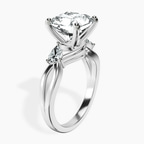 Platinum Odette Three Stone Bypass Lab Diamond Ring standing product image one
