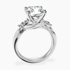 Platinum Odette Three Stone Bypass Lab Diamond Ring side right image one