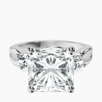 Platinum Odette Three Stone Bypass Lab Diamond Ring front image