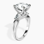 Platinum Odette Three Stone Bypass Lab Diamond Ring standing product image one