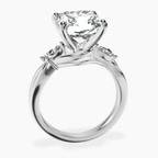 Platinum Odette Three Stone Bypass Lab Diamond Ring side right image one
