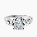 14ct White Gold Odette Three Stone Bypass Lab Diamond Ring front image
