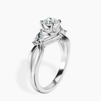 14kt White Gold Odette Three Stone Bypass Lab Diamond Ring standing product image one