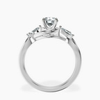 14kt White Gold Odette Three Stone Bypass Lab Diamond Ring side right image one