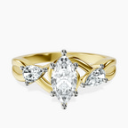14kt Yellow Gold Odette Three Stone Bypass Lab Diamond Ring front image