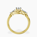 14kt Yellow Gold Odette Three Stone Bypass Lab Diamond Ring side right image one