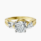 14kt Yellow Gold Odette Three Stone Bypass Lab Diamond Ring front image