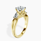 14kt Yellow Gold Odette Three Stone Bypass Lab Diamond Ring standing product image one
