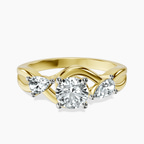 14kt Yellow Gold Odette Three Stone Bypass Lab Diamond Ring front image