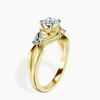 14kt Yellow Gold Odette Three Stone Bypass Lab Diamond Ring standing product image one