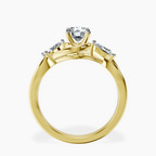 14kt Yellow Gold Odette Three Stone Bypass Lab Diamond Ring side right image one