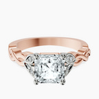 9ct Rose Gold Letitia Side Stone Lab Diamond Ring front image
