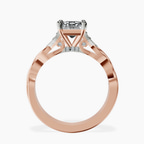 14ct Rose Gold Letitia Side Stone Lab Diamond Ring side right image one